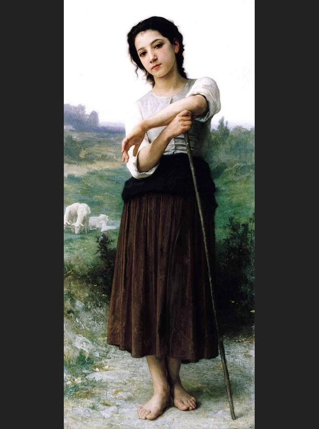 William Bouguereau Young Shepherdess Standing